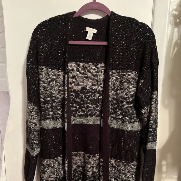 CHICOS LONGER OPEN CARDIGAN SWEATER SZ 12/14 - Picture 1 of 6